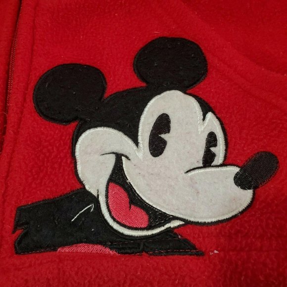 Disney Women Mickey Mouse Red Fleece Lightweight Hoodie Jacket Sz 15/17 XLarge - Picture 12 of 12